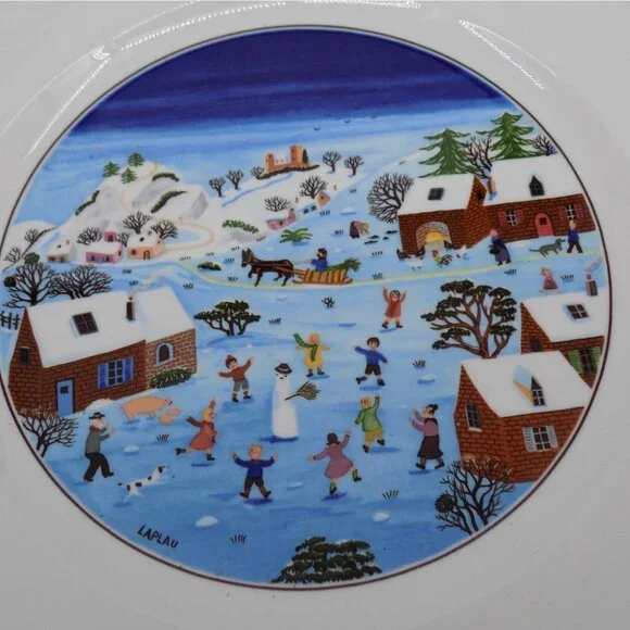 Set of 2 Villeroy & Boch Naif Christmas Dinner Plate Laplau 10.5 in diameter - Picture 3 of 11